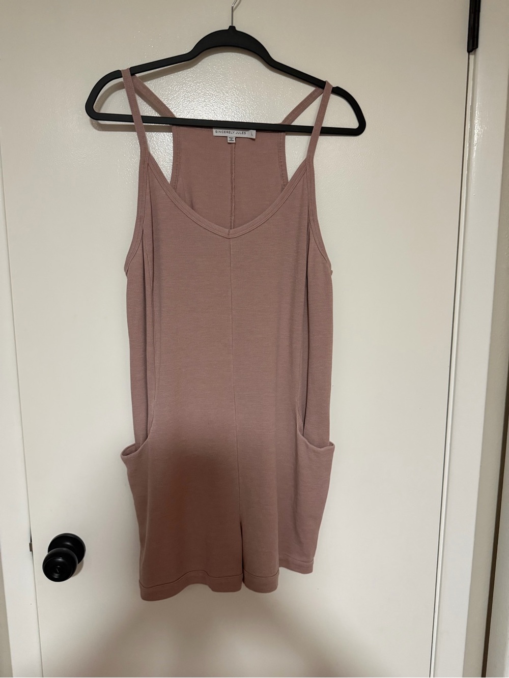 Sincerly Jules Dusty Rose Sleeveless Romper with Pockets